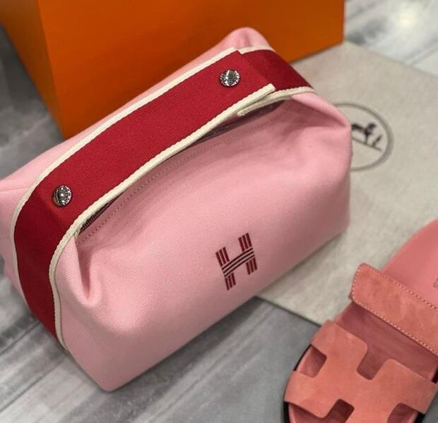 Косметичка Hermès женский текстиль розовый 138871