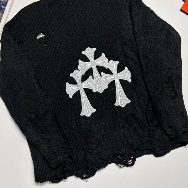 Мужской свитер Chrome Hearts мужской вязаная ткань черный 133361-2