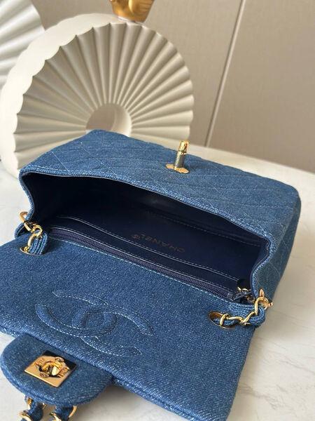 Сумка Chanel женский джинса синий 195089-4