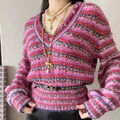 Свитер Chanel женский вязаная ткань бордовый 123117-1