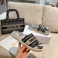 Шлепки Christian Dior женский текстиль черный 88296-5