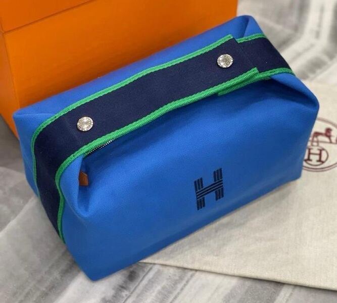 Косметичка Hermès женский текстиль синий 98452