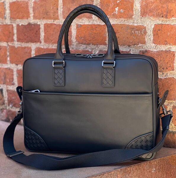 Мужской портфель Bottega Veneta мужской кожа черный 52032