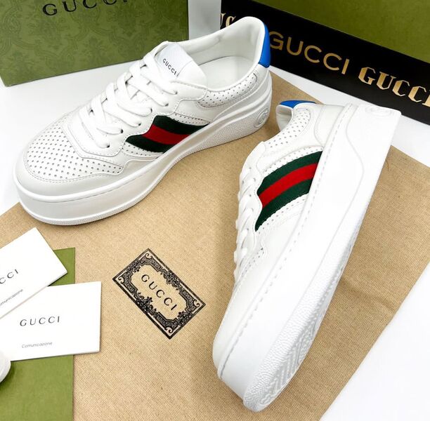 Кеды Gucci женский кожа белый 24869