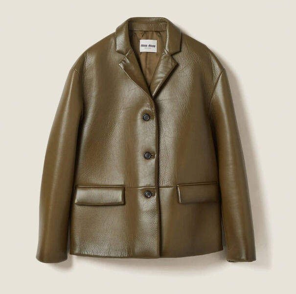 Куртка Miu Miu женский кожа болотный 137825-3