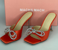 Босоножки Mach&Mach женский сатин оранжевый 12535