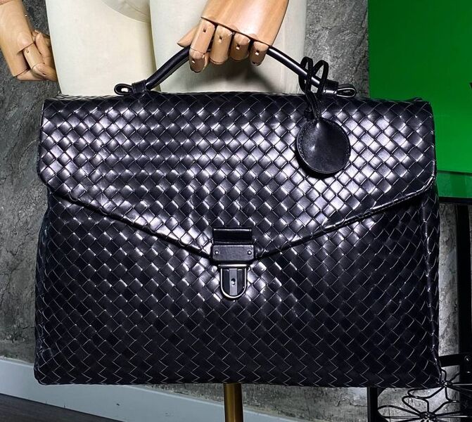 Мужской портфель Bottega Veneta мужской кожа черный 62002