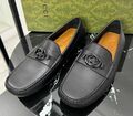 Мужские мокасины Gucci мужской кожа epi черный,серебристый 195859