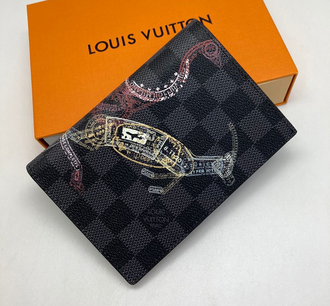 Обложка на паспорт Louis Vuitton женский канва черный 55379
