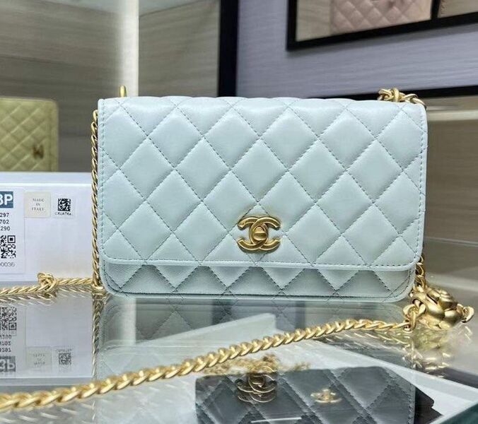 Сумка Chanel Mini женский кожа бирюзовый 118813