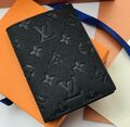 Мужская обложка на паспорт Louis Vuitton мужской кожа черный 107699-1