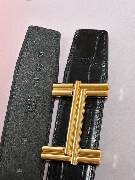 Мужской ремень Hermès мужской кожа черный 152915-4