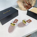 Шлепки Alaïa женский кожа белый 155380-2