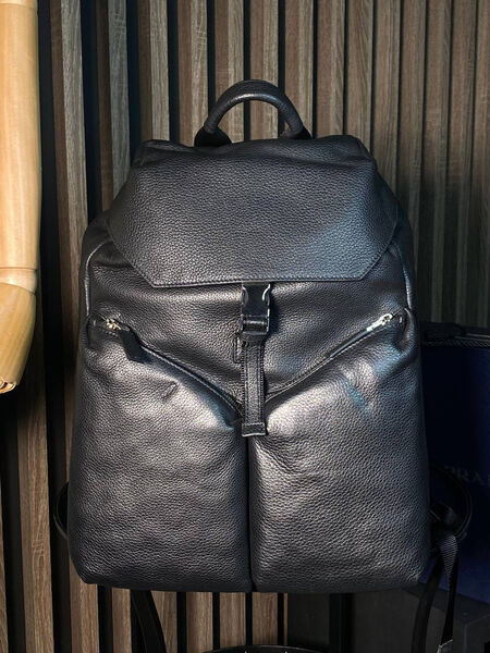 Мужской рюкзак Prada мужской кожа черный 53368-9
