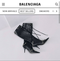 Сапоги Balenciaga женский кожа черный 67048-3