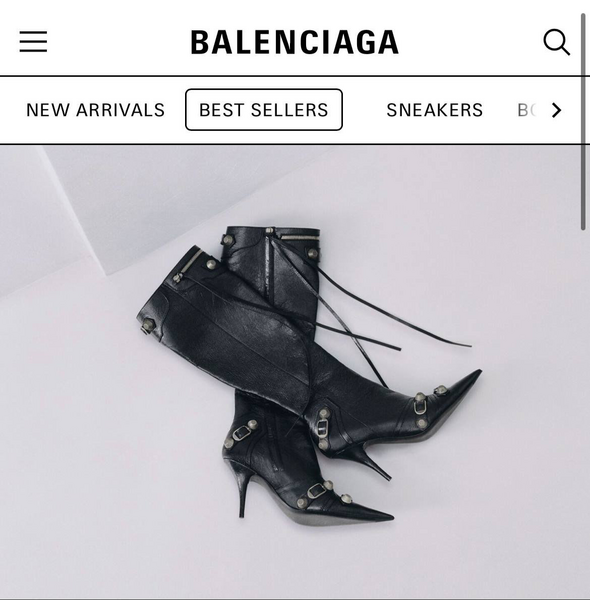 Сапоги Balenciaga женский кожа черный 67048-3
