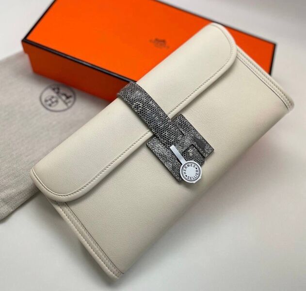 Клатч Hermès женский кожа белый 98293