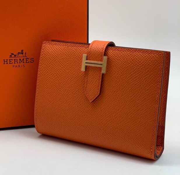 Кошелек Hermès женский кожа оранжевый 31870