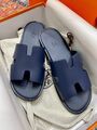 Мужские шлёпанцы Hermes Izmir мужской кожа swift синий r3349559-1