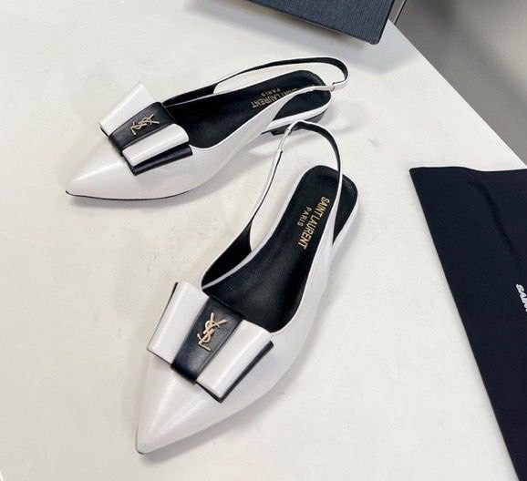 Туфли Saint Laurent женский кожа белый 116768