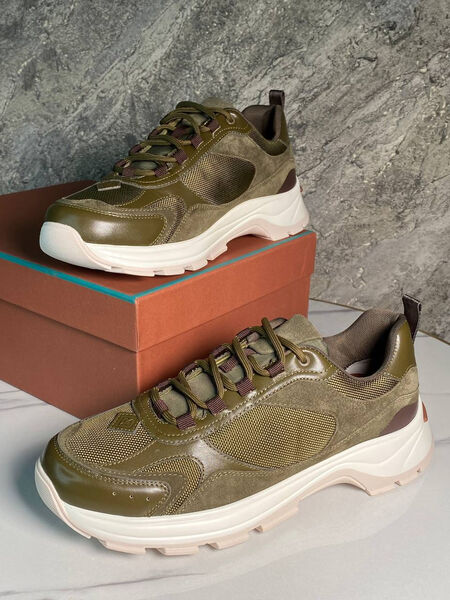 Мужские кроссовки Louis Vuitton мужской кожа swift зеленый 176013-4