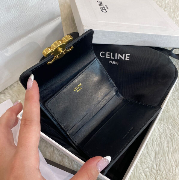 Кошелек Celine женский кожа черный 97011-3