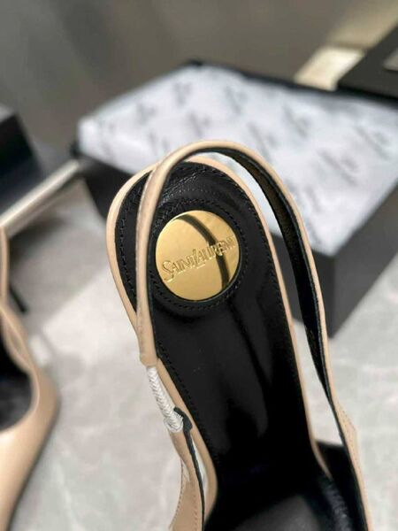 Женские туфли Saint Laurent женский кожа бежевый v9732678-1-6