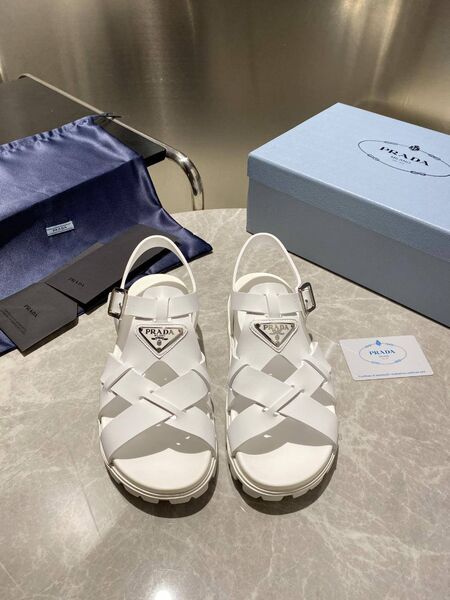 Женские сандалии Prada женский кожа белый c5907392-1-4