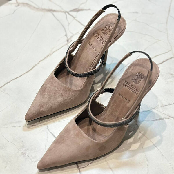 Туфли Brunello Cucinelli женский замша бежевый 148911-2