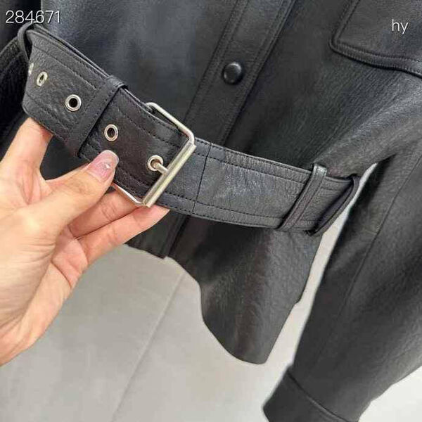 Куртка Saint Laurent женский кожа черный 173162-7