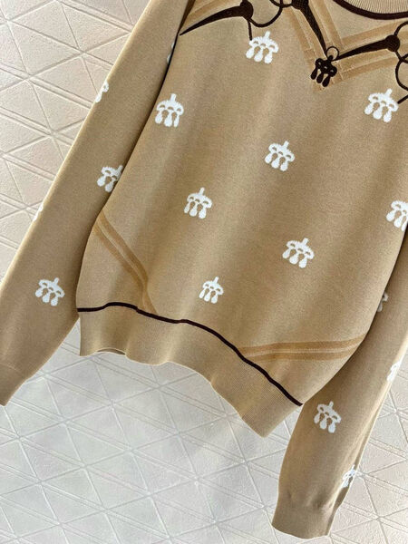 Свитер Hermès женский вязаная ткань бежевый 159721-4