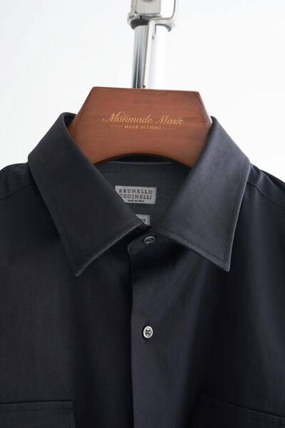 Мужская рубашка Brunello Cucinelli мужской черный 133333-6