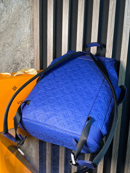 Мужской рюкзак Louis Vuitton мужской кожа синий 145925-5