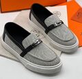 Лоферы Hermès женский текстиль черный 111216-1