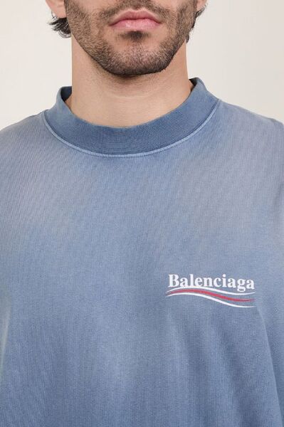 Футболка Balenciaga женский серый -8