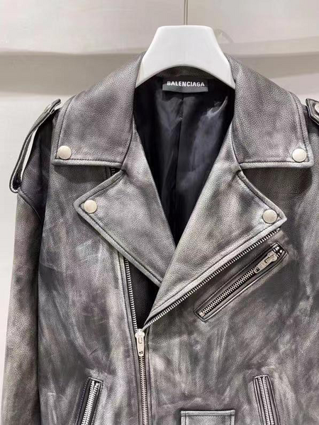 Куртка Balenciaga женский кожа графитовый 37484-2