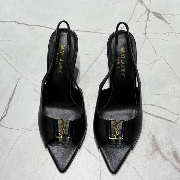 Босоножки Saint Laurent женский кожа черный 173988-3
