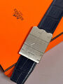 Мужской ремень Hermès мужской кожа синий 152867-4