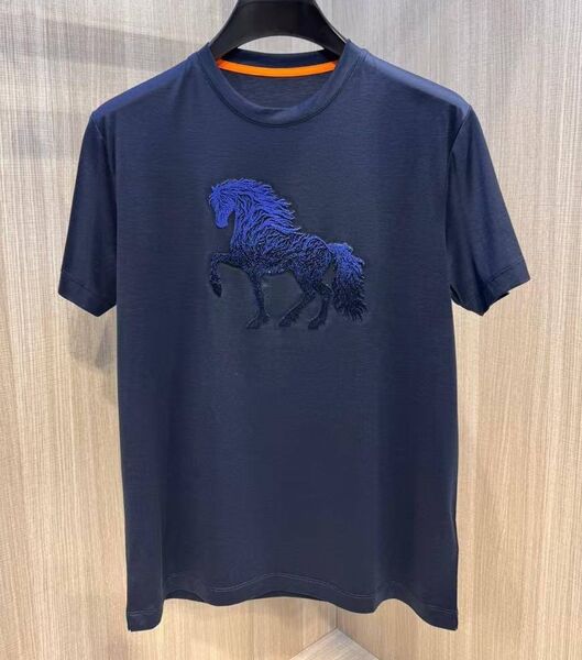 Мужская футболка Hermès мужской синий 174358