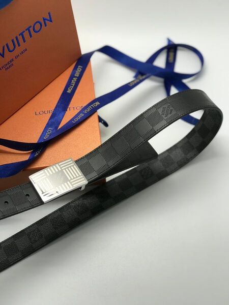 Мужской ремень Louis Vuitton мужской кожа черный 108712-2