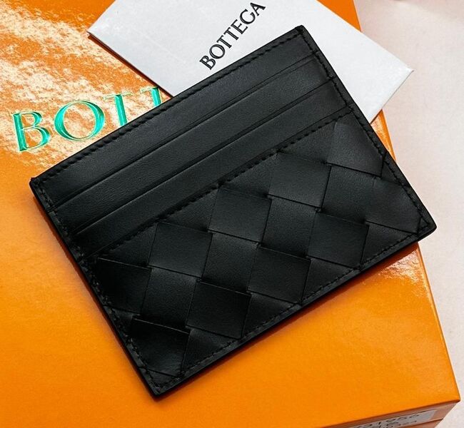 Мужской картхолдер Bottega Veneta мужской кожа черный 115790