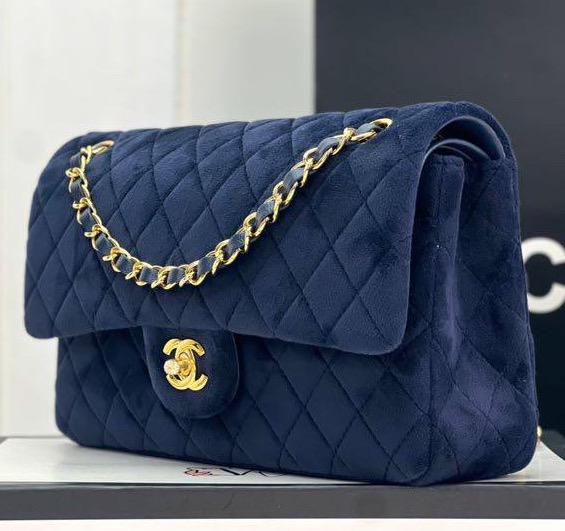 Сумка Chanel 2.55 женский замша синий 129075