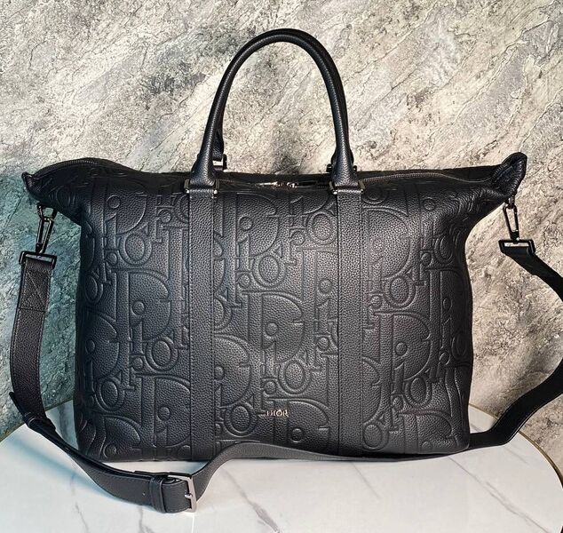 Дорожная сумка Christian Dior мужской кожа черный 171499