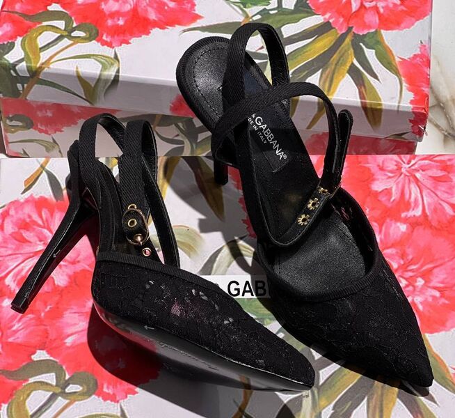 Туфли Dolce&Gabbana женский сетка черный 138818