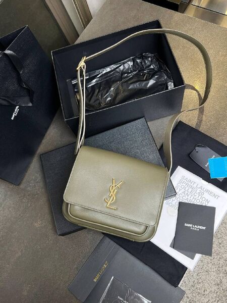 Cумка Saint Laurent женский кожа хаки c0374929-1-3