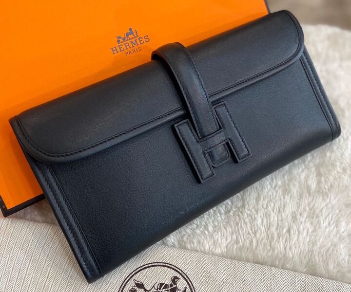 Клатч Hermès женский кожа черный 97066