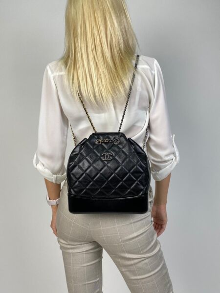 Рюкзак Chanel's Gabrielle женский кожа черный 65027-2