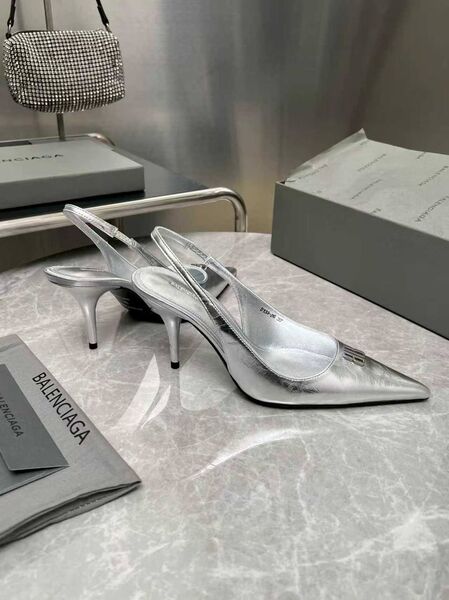 Женские туфли Balenciaga женский кожа серебристый o9775203-1-3