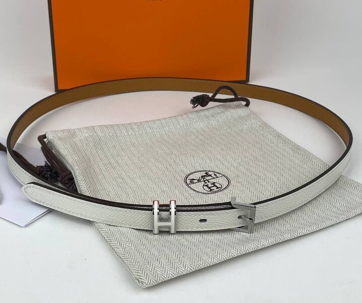 Женский ремень Hermès женский кожа белый 119658