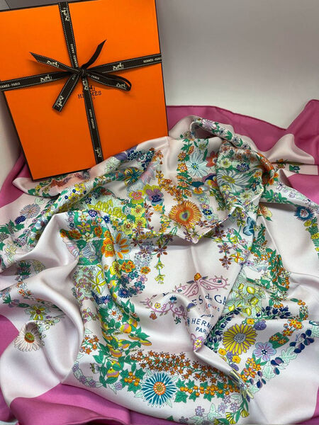 Платок Hermès женский шелк болотный 197671